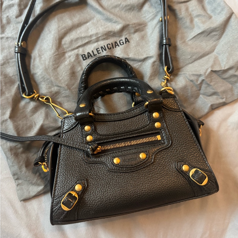 Balenciaga Black Mini Bag with Textured Leather